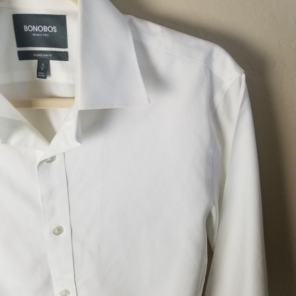 Bonobos Men's 15/32 Tailored Slim Fit White Button - Picture 2 of 6
